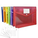 CRESZZLE 6er-Pack A4 Kunststoffmappen: Erweiterbar, wasserdicht, ideal als Dokumententasche, Aktenordner, Schnellhefter, Dokumentenmappe. Praktische Mappe A4 für Schule und Büro.
