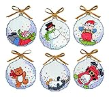Design Works Crafts Kreuzstich Stickpackung Weihnachtsbaum-Dekoration Seifenblasen 6er Set, Zählmuster
