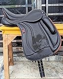 WILD RACE Leder-Dressur-Monoflap-Wechseleisensattel/Leather Dressage Monoflap Changeable Gullets Saddle (17')