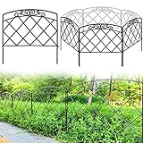 Thealyn Dekorativer Gartenzaun aus Metall, 61 cm breit x 61 cm hoch (5 Paneele, Gesamtlänge: 3 m), Metallbordüre, Klappzaun, Landschaftszaun für Blumenbeet, Bäume, Tierbarriere