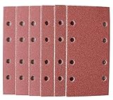 KAHEIGN 30Pcs Schleifblätter 93mm x 185mm Schleifpapiere Schleifblatt, 40/60/80/120/180/240 Körnung mit 8 Loch, Rechteckig Klett Schleifpapier für Schwingschleifer