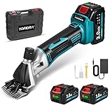 Yofidra 1000W Schafschermaschine Akku, Professionelle Schermaschine mit 2×3000mAh Akku & Ladegerät, 6-Gang einstellbar, Elektrische Schafschere für Alpakas Ziegen Pferde