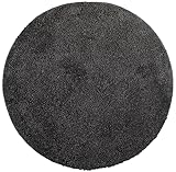 Brandsseller Badezimmerteppich Ø 60 cm Badvorleger Badematte Badteppich rund Chenille rutschfest saugstark maschinenwaschbar - Schwarz