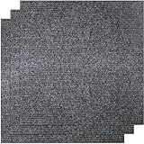 KAHEIGN 30Pcs Teppichfliesen 30x30cm selbstklebende Teppichfliesen, strapazierfähiger Teppich Bodenbelag Selbstklebend Rutschfest Teppichboden für Büro, Wohnzimmer, Schlafzimmer (dunkelgrau)
