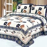 SETSCZY Gesteppte Tagesdecke 2 Personen Gesteppte Gesteppte Tagesdecke Luxus Baumwolle Patchwork Decke Baumwolldruck Stickerei 3 Stück Bettgarnituren 2 Kissenbezüge, 225X250cm
