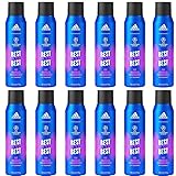 12x adidas Champions League Best of the Best Deo Spray,48H Maximaler Trockenschutz,ohne Alkohol mit 48 Stunden Schutz gegen starkes Schwitzen und Körpergeruch,150ml (12er Pack)