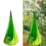 DRULINE Hängehöhle für Kinder, Hängesessel Kinderhängesitz für innen und draußen, Kinder Hängesack als Fly Schaukel, Kinderhängeplatz Kuschelhöhle Hängeschaukel mit Sitzkissen, (Grün)
