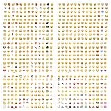 10 Blätter Smiley Aufkleber,Emoji Sticker mit über 700 Emoji-Aufklebern,Smiley Sticker für Notizbücher,Telefon,Laptop & Co,Mini Aufkleber für Kinder & Bastelfreunde,für Kinder Emoji-Belohnungen