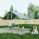 Thanaddo Hühnerstall Freilaufgehege Außengehege, Kleintiergehege für Hühner Ente Kaninchen 3 x 2m