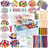 Purpledi 3300+ Stück Bastelsets für Kinder Bastelmaterial in Bastelkoffer, DIY Bastelzubehör Bastelbedarf Material Set, Basteln Geschenk für Geburtstag,Weihnachten, Bastelset Kinder ab 3 4 5 6 7 Jahre