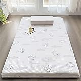 Japanische Futonmatratze, weich, bequem und atmungsaktiv, Dicke Bodenmatte, faltbar, geeignet für Gästebetten, Schlafzimmer, Camping, Autos (0,9 x 2,0 m, A)