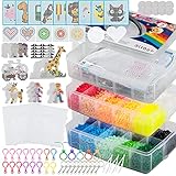 La Manuli Bügelperlenset 24000 Stück Bügelperlen mit Steckplatten, Vorlagen und Zubehör, 5mm Midi Größe (20 Farben + im Dunkeln Leuchten) XXL Bastel Set für Jungen und Mädchen