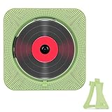 Wandmontierter CD-Player mit Bluetooth, Fernbedienung, integrierte HiFi-Lautsprecher, tragbarer Musik-CD-Player für Zuhause, Büro, Reisen