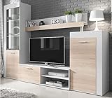 MEBLE KRYSPOL Wohnwand Wohnzimmer Rita – Wohnzimmer Möbel – Wohnwand Modern – Sideboard Wohnzimmer – Wohnzimmer Schrankwand – Wohnzimmer Möbel Modern - Regal Weiß - TV Schrank - Mehrzweckschrank