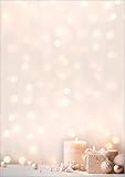 SIGEL DP634 Briefpapier Weihnachten 'Golden Glow' A4, 100 Blatt, aus nachhaltigem Papier, Weihnachtsbriefpapier, Einladung, Menükarte