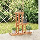 KTHLBRH Holz Blumenständer aus Tannenholz Pflanzenregal mit Wandhalterung für Zimmerpflanzen Deko Blumenbank Wohnzimmer Balkon Terrasse Retro Design