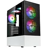 Kolink Observatory MX Mesh PC-Gehäuse, Kolink Umbra ARGB-Lüfter, Feste Stahl-PSU-Verkleidung, Mesh-Frontplatte, SPCC-Stahl, Midi Tower, Schwarz und Weiß
