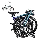 WEIMILOR 16-Zoll-Faltrad, faltbares Stadtfahrrad mit 9 Gängen, Outdoor-Beachcruiser-Fahrrad für Erwachsene, Verstellbarer Sitz, tragbares, kompaktes Fahrrad, leichtes Stadtpendlerfahrrad