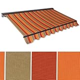 Jawoll Kassetten-Markise 4 x 2,5 m braun-Terracotta (Profilfarbe: Anthrazit) Sonnenschutz Alu Markise Schattenspender Sonnensegel Hülsenmarkise Gelenkarm-Markise