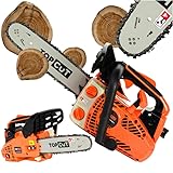 TOP CUT Kettensäge Benzin 25cc – 2-Takt Motorkettensäge - Präzision und Sicherheit für Garten - und Holzbearbeitung, Führungslänge 30 cm Benzinsäge
