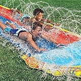 Wasserrutschen – Kinder-Wasserrutschen – doppelspurige Rutsche und Rutsche – Sommer Outdoor aufblasbare Wasserrutsche für Kinder – Freibad – 4,8 m Kinder Outdoor aufblasbares Spielzeug mit
