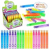 Fegalop 48 Stück Mini Seifenblasen Stab, Seifenblasen Party Favors Sortiment Spielzeug, Goodie Bags, Karneval Preise, Hochzeit, Bubble Maker Spielzeug, Outdoor-Geschenke für Mädchen & Jungen