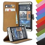 Eximmobile - Book Case Handyhülle für HTC One A9 mit Kartenfächer in Schwarz | Schutzhülle aus Kunstleder | Handytasche als Flip Case Cover | Handy Tasche | Etui Hülle Kunstledertasche