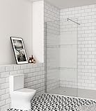 Aica Sanitär Duschabtrennung Walk in Glas Duschwand 6mm Nano Glas Seitenwand,H190cm,120cm