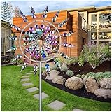 MARMODAY Einzigartige und magische Metall-Windmühle, 3D, kinetisches Windspiel mit Metall-Gartenpfahl, magische Metall-Kinetik-Skulptur, Wind-Metallfänger, Windmühle für den Hof und Garten, Terrasse,