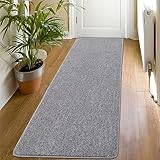SHACOS Teppich Läufer Flur rutschfest 60 x 180 cm Grau Küchenteppich Waschbar Flurläufer Modern Teppichläufer Weich, Teppich Läufer für Flur, Küche, Eingang, Wohnzimmer