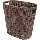 GRANNY SAYS Papierkorb Aufbewahrung geflochten, Mülleimer aus Kunststoffgeflecht, Abfalleimer für Dekoration, Wasserdichter Papierkorb Büro mit Griffen für Schlafzimmer Badezimmer, 19 Liter, Braun