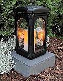 Grablaterne mit Sockel Classico Premium Massiv 28,0cm incl.Kerze Grabkerze Grabschmuck Grablampe Grabkerze Grablicht Grableuchte Lampe Laterne Licht Kerze Trauer Haustier Hund Katze
