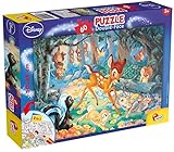 Liscianigiochi 47932 Bambi Double-face 2 in 1: Doppel Gesicht. Färbe den Rest Plus, Disney Doppelseitiges Puzzle 60 Stück, Einheitsgröße