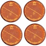 AUTOLIGHT 24 4x Reflektoren Katzenauge Seitenstrahler Anhänger Orange Reflektor selbstklebend mit E-Prüfzeichen Rund 72mm für Anhänger LKW PKW Trailer Wohnwagen