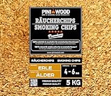 PINI 5 Kg Räucherchips Erle ohne Rinde 4-6 mm Smoking Chips Räucherspäne
