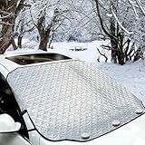 iZoeL Magnetische Frontscheibenabdeckung Auto Frontscheibe Frostschutz Sonnenschutz Schneeschutz Windschutz Eisschutz Abdeckung für Standard Auto (183*116CM)