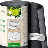 LILENO HOME 50m² Unkrautvlies Gartenvlies gegen Unkraut [50 g/qm] - Garten Unkrautfolie Wasserdurchlässig – Reißfestes Unkraut-Flies – Unkrautflies UV-beständig [1m x 50m]