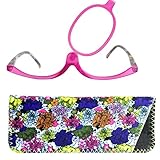 Mini Brille® Make-Up Schminkbrille mit klappbaren Brillenglas, Modische Schminkhilfe mit GRATIS Etui +2.5 Dioptrien (Violett)