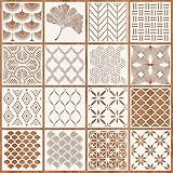OOTSR 16Stk Schablonen Wandgestaltung Set, 20x20cm Zeichnung Malschablonen DIY Schablonen, Kunststoff Vorlagen für Scrapbooking Holz Boden Möbel Leinwand Deko