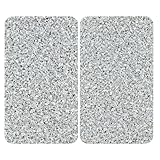 WENKO Herdabdeckplatte Universal Mod. Granit, höhenverstellbar für alle Herdarten, Schneidebrett und Spritzschutz, Glas, 30 x 52 cm, 2-teilig