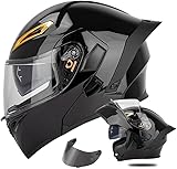 Caimcie Klapphelm, Motorradhelm, Integralhelm, ECE/DOT-zertifizierter Motorradhelm mit Doppelvisier, Sturzhelm, Modularhelm für Erwachsene, Rollerhelm, Mopedhelm M,L=59-60cm