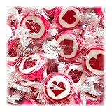 Kywië Herzbonbons zu Hochzeit Taufe Kommunion 500g Großpackung - handgewickelte Rocks-Bonbons mit Herz - Tischdeko, Nascherei, Gastgeschenke zur Deko, Süßigkeiten - in Rot