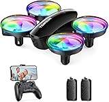 Mini Drohne mit Kamera HD 1080P für Kinder Anfänger, TOMZON RC Quadrocopter mit Bunte LEDs, Lange Flugzeit, 360° Propellerschutz/Werfen Go/3D Flip/, Helikopter ferngesteuert Spielzeug Drohne Indoor