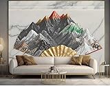 Fototapete 3d effekt tapete Bergschiefer Fächer Marmor Vlies Tapeten Wandtapete Wohnzimmer Schlafzimmer Wand Dekoration Moderne 350CM(B)*256CM(H)