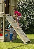 Gartenwelt Riegelsberger Rampe mit Seil Kletterwand für Spieltürme & Stelzenhäuser für Podesthöhe 150 cm Kiefer imprägniert