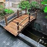 A Elegante japanische Gartendekor-Brücke für den Außenbereich, 140 cm lang, klassisch, gewölbte Fußbrücke aus Holz mit reichlich Freiraum, ideal für Fischteiche, Bachbetten und Bauernhöfe