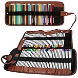Senhai Farbige Bleistifte Organizer, 48 Slot + 72 Slot-Leinwand-Bleistift-Beutel/Wrap aufrollbare Tasche für Schule, Büro, Reisen