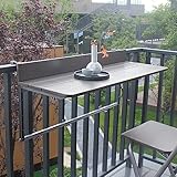 Verstellbarer Aluminium-Balkongel-Hängetisch, faltbar, Terrassen-Gartentisch, 100 x 37 cm, für Outdoor-Esszimmer, platzsparend, vielseitig einsetzbar