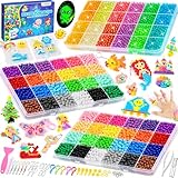 TicKiddos 6480+ Wasserperlen für kinder Set 72 große Gitter 36 Farben feste Wassernebelperlen 12 Farben leuchtende Wassernebelperlen Bunte Wasserperlen für Kinder