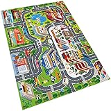 Oriate Kind Traum Matte Moderne Stadt Spielzeug Aktivitäts Spielmatte, Interaktive Eltern Kind Tabelle Boden Spielmatte für Auto Spielzeug, Rollenspiel zur Verkehrserziehung für Kinder (Nicht Teppich)